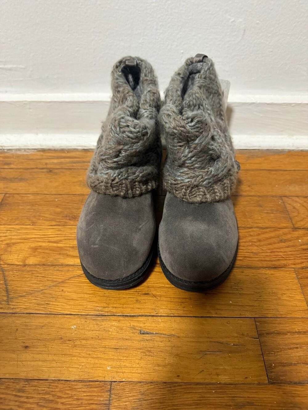 NWT Muk Luks Patti Cable Knit Booties Size 7 Moccasin